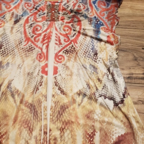 Style & Co Macys Women’s Retro Bohemian Ruffle Sleeve Blouse Size Medium - Picture 3 of 10